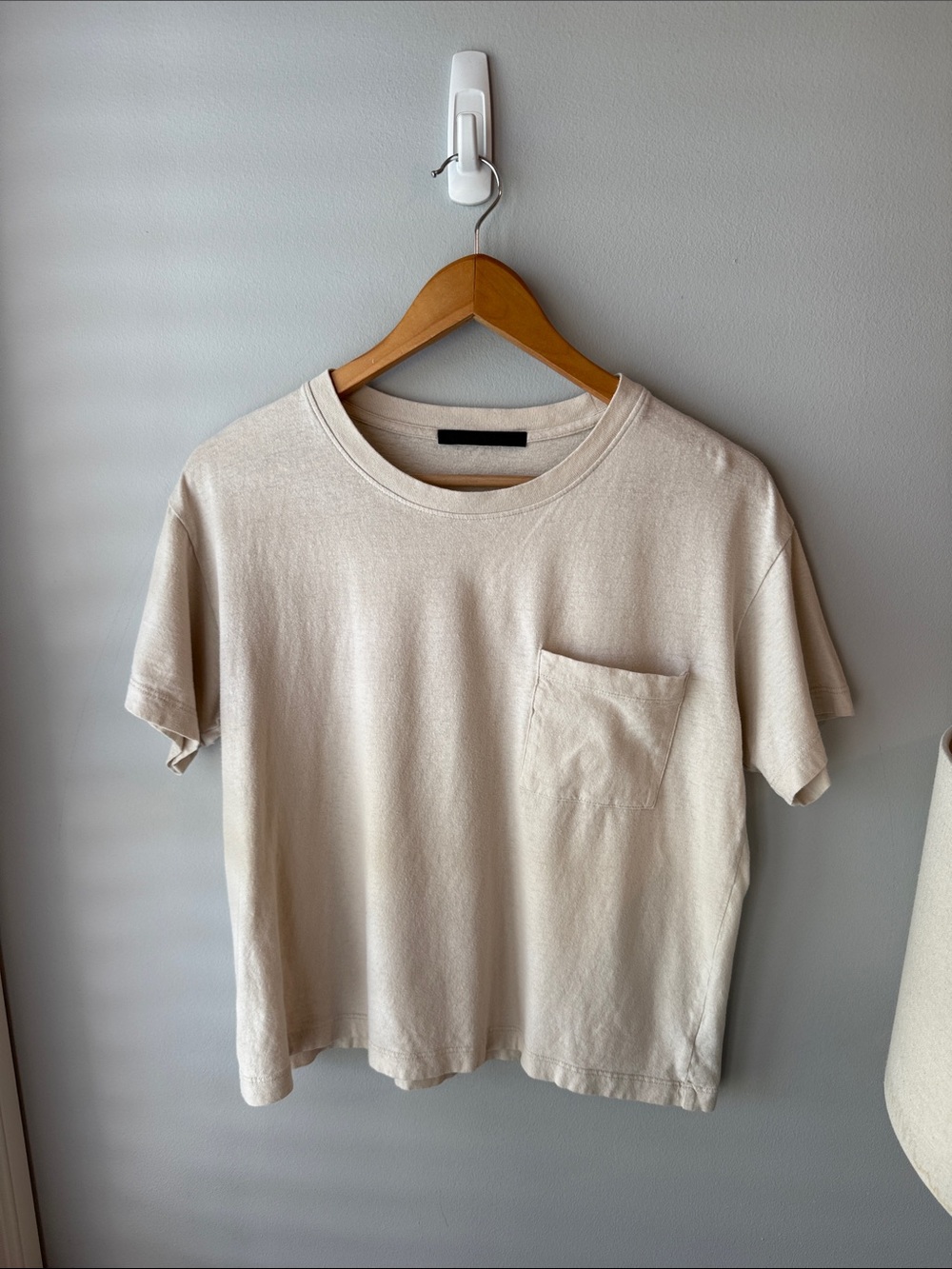 Jenni Kayne Cream Boxy Pocket T-Shirt